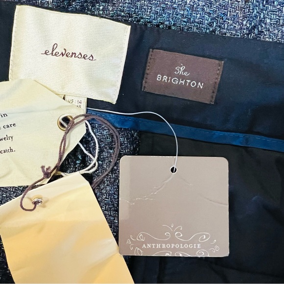 NWT Anthropologie Elevenses Shimmered Tweed Brighton Wide Leg Tailored Trousers - Picture 9 of 11